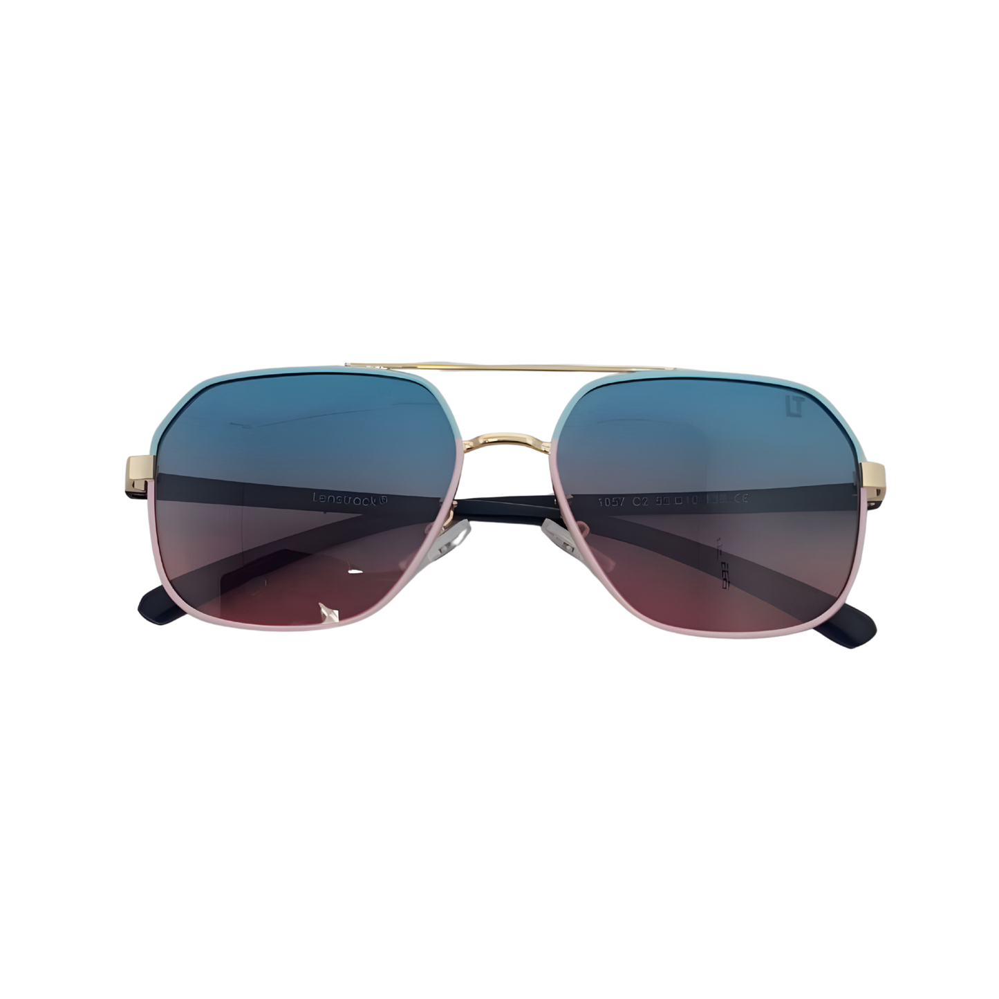 Essentials 'Kat" Rectangle Aviator Sunglasses 1057