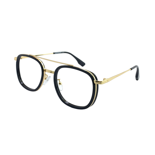 ALFA "Jupiter" Black Gold Aviator Eyeglasses for Men 23082 C7/52