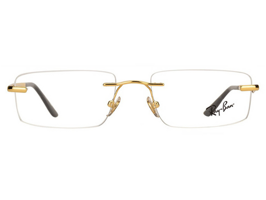 Rayban Golden Rectangle Rimless Eyeglasses RX6266I2500
