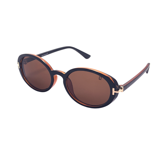 Hip Hop Brown Oval Sunglasses for Women ZS98079
