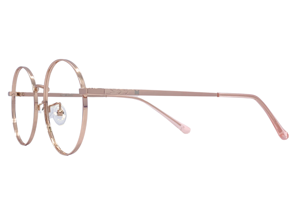 Lensnut Latemon Rose Gold Round Full Rim Eyeglasses LNS1818C3
