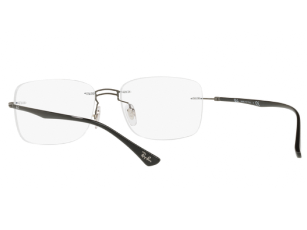 Rayban Black Rectangle Rimless Eyeglasses RX8750112856