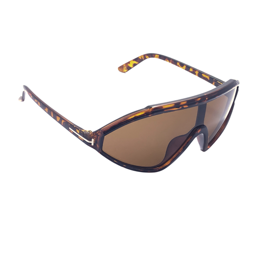 Hip Hop "Spider" Brown Havana Geometric Unisex Sunglasses