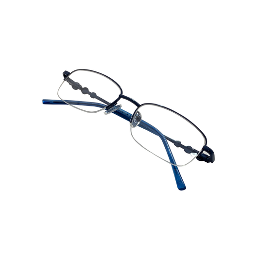Essentials "Lunar" Rectangle Half Rimmed Unisex Eyeglasses 202436