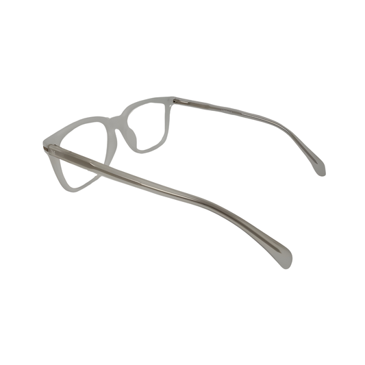 Essentials "Step" Rectangular White Unisex Eyeglasses 7070