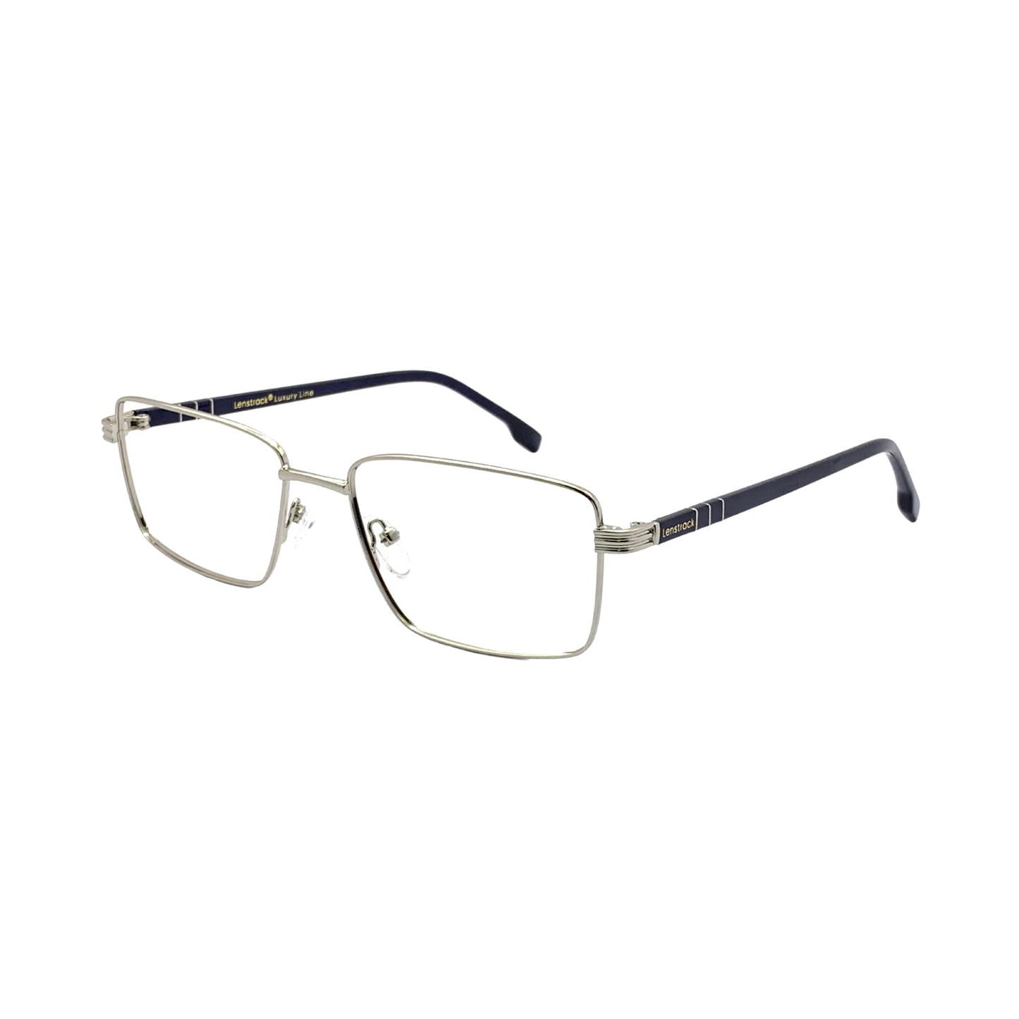 Luxury Line "Atharva" Silver Rectangle Unisex Eyeglasses RTM1001 C2/55