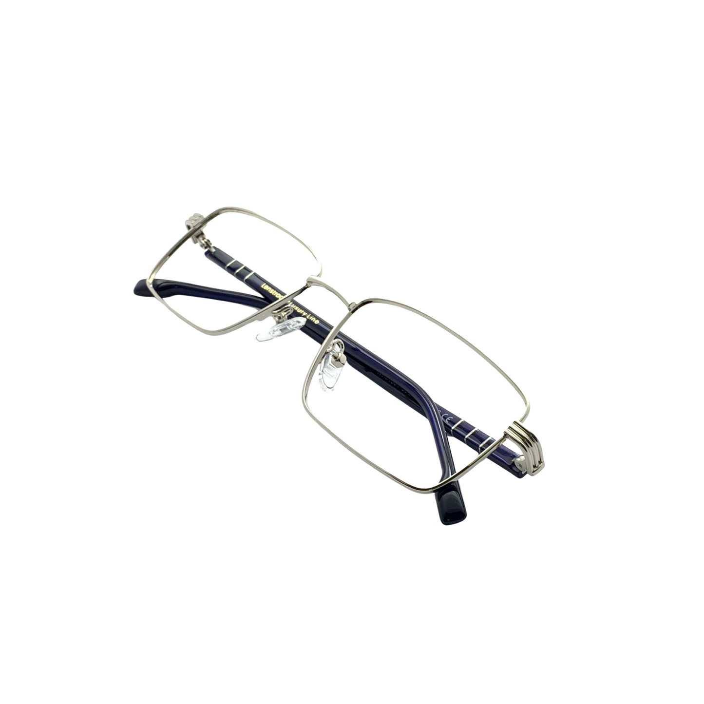 Luxury Line "Atharva" Silver Rectangle Unisex Eyeglasses RTM1001 C2/55