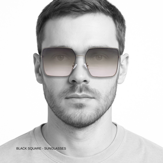 Hip Hop Black Square Unisex Sunglasses 2A945