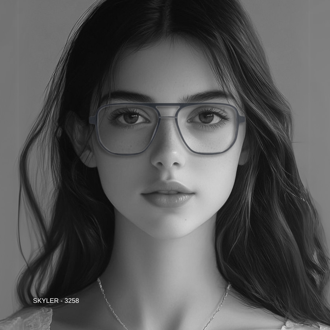 Essentials "Skyler" Square Aviator Eyeglasses 3258