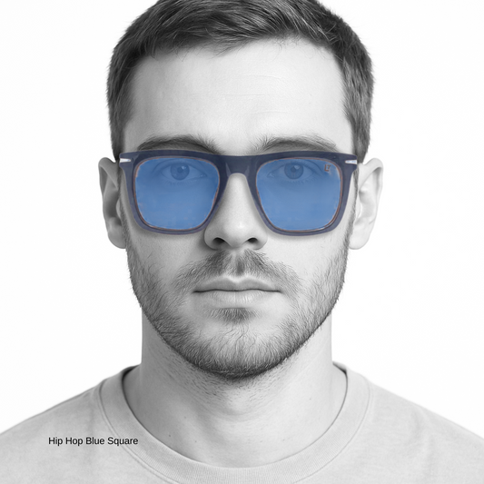 Hip Hop Blue Square Unisex Sunglasses ZS98076