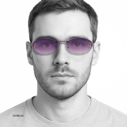 Hip Hop Purple Oval Unisex Sunglasses DG98133