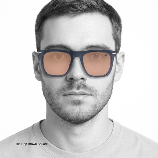 Hip Hop Brown Square Unisex Sunglasses DB7000