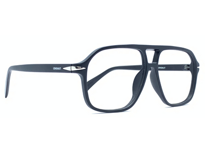 Lensnut Matt Black Aviator Full Rim Eyeglasses ST85204C1M