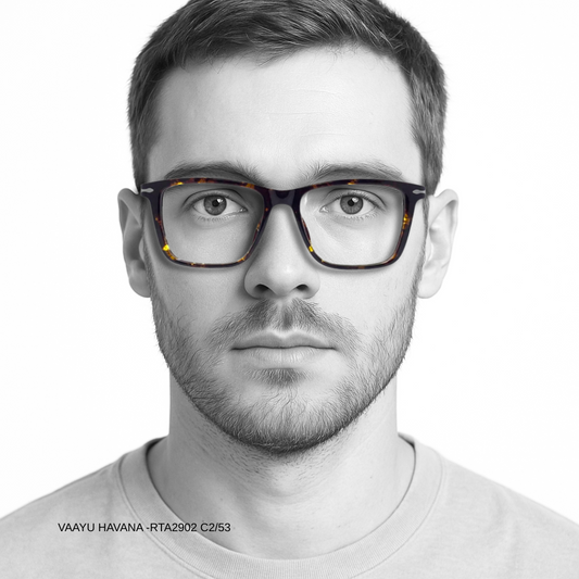 Luxury Line "Vaayu" Havana Wayfarer Unisex Eyeglasses RTA2902 C2/53