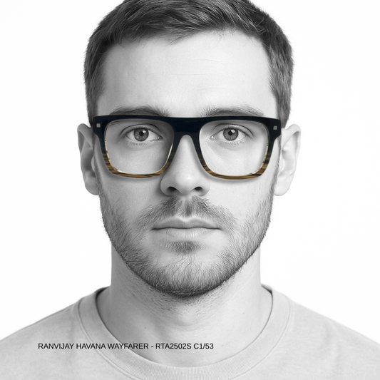 Luxury Line "Ranvijay" Havana Wayfarer Unisex Eyeglasses RTA2502 C4/53
