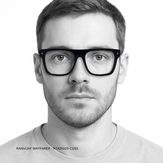 Luxury Line "Ranvijay" Black Wayfarer Unisex Eyeglasses RTA2502S C1/53