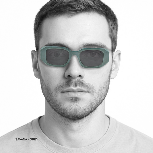 Hip Hop "Savana" Grey Rectangle Unisex Sunglasses
