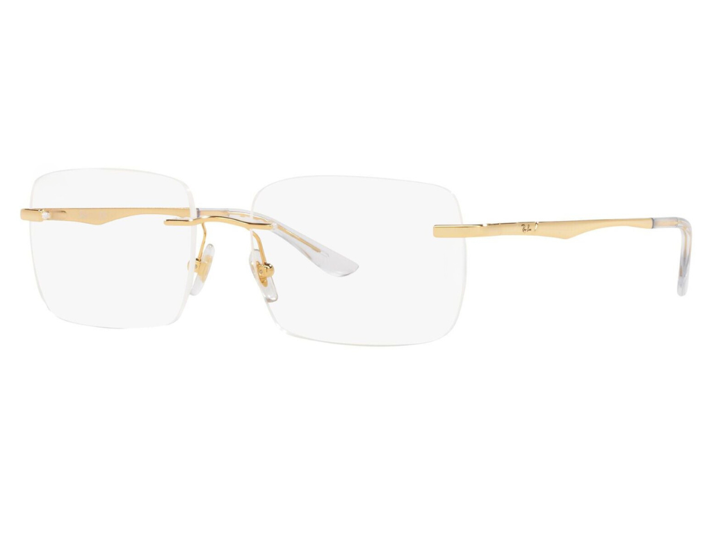 Rayban Gold Rectangle Rimless Eyeglasses RX6483I312753