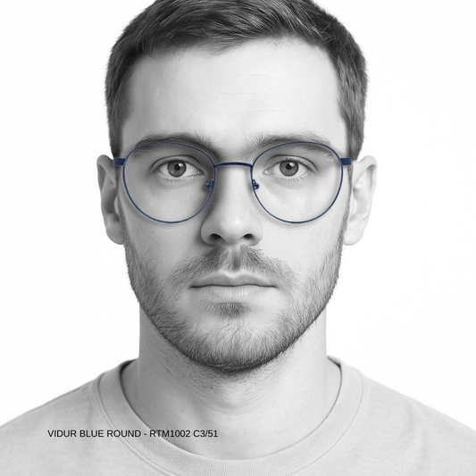 Luxury Line "Vidur" Blue Round Unisex Eyeglasses RTM1002 C4/51