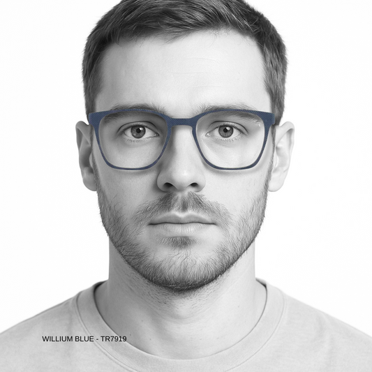 Essentials "William" Blue Square Unisex Eyeglasses TR7919