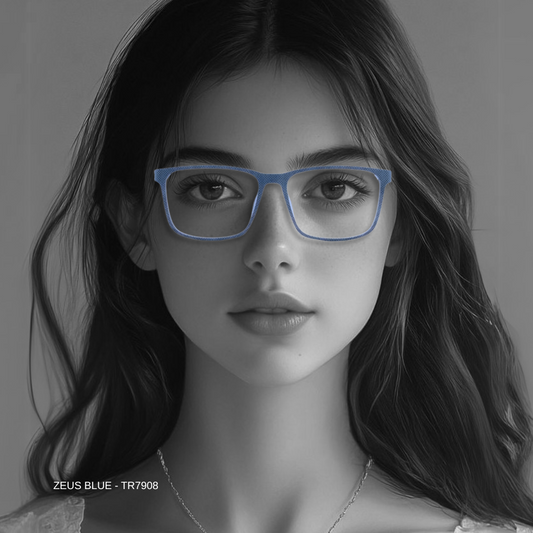 Essentials "Zeus" Blue Square Unisex Eyeglasses TR7908