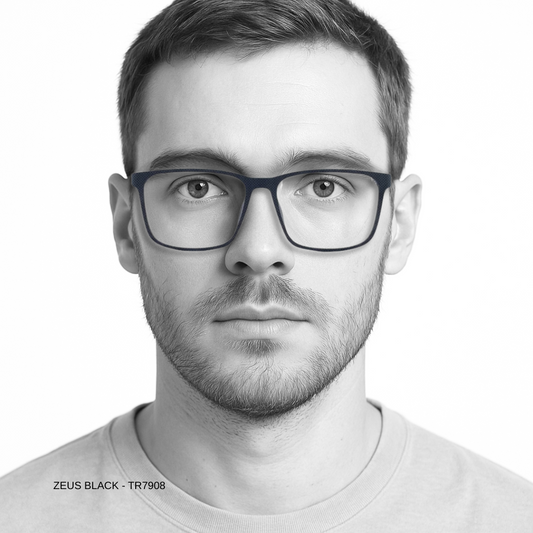 Essentials "Zeus" Black Square Unisex Eyeglasses TR7908