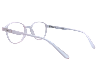 Lensnut  Matt Pink Transparent Hexagon Full Rim Eyeglasses LNT006C5