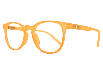 Lensnut Matt Orange Transparent Oval Full Rim Eyeglasses LNT007C10