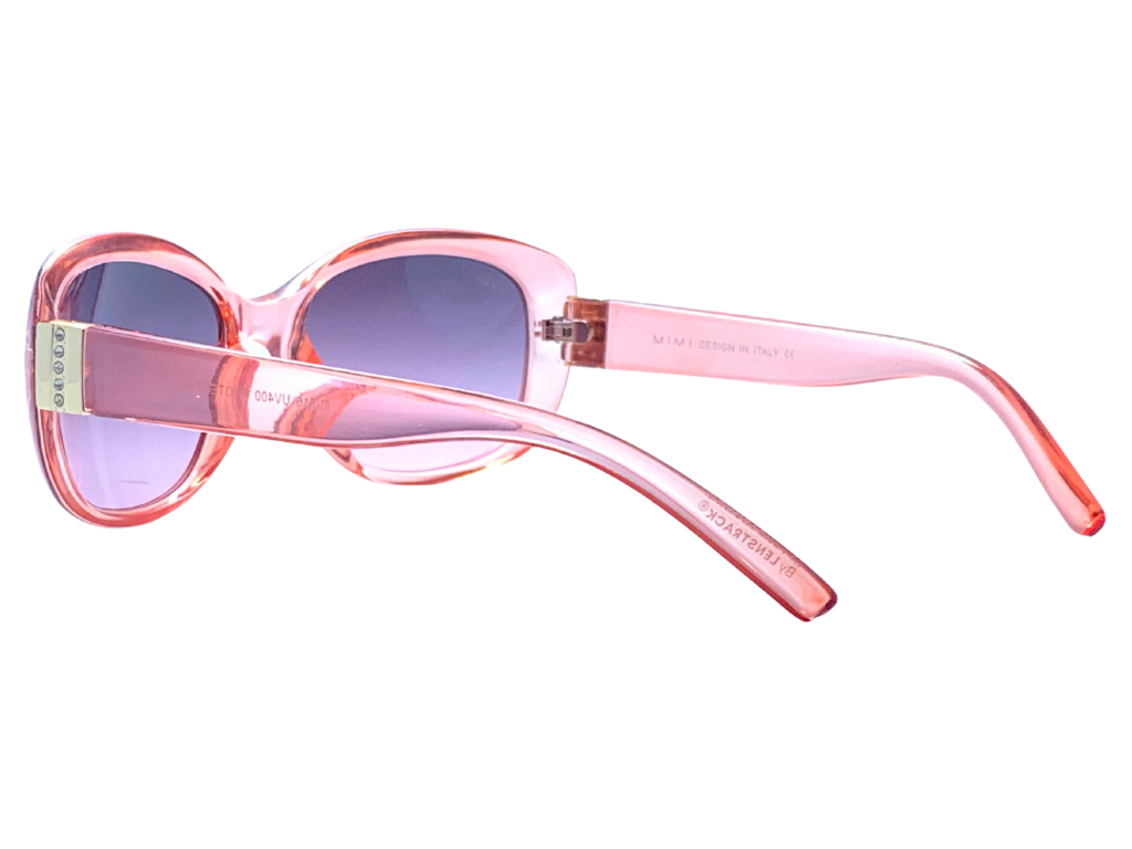 Lenstrack Mimi Glossy Pink Transparent Full Rim Round Sunglass LTMI816C8T