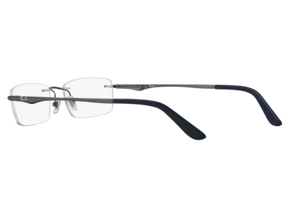 Rayban Gunmetal Rectangle Rimless Eyeglasses RX6303I2502