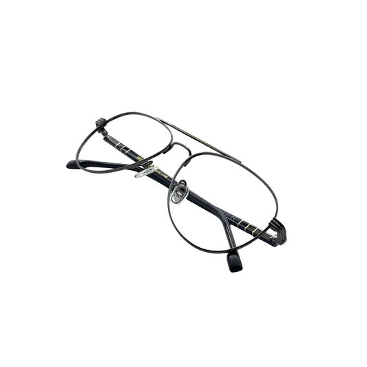 Luxury Line "Yajur" Black Aviator Eyeglasses for Men RTM1006 C3/56