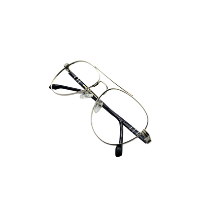 Luxury Line "Yajur" Silver Aviator Eyeglasses for Men RTM1006 C2/56