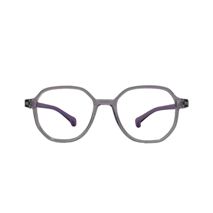 Essentials "Pixel" Geometric Transparent Purple Kids Flexible Eyeglasses TR 13