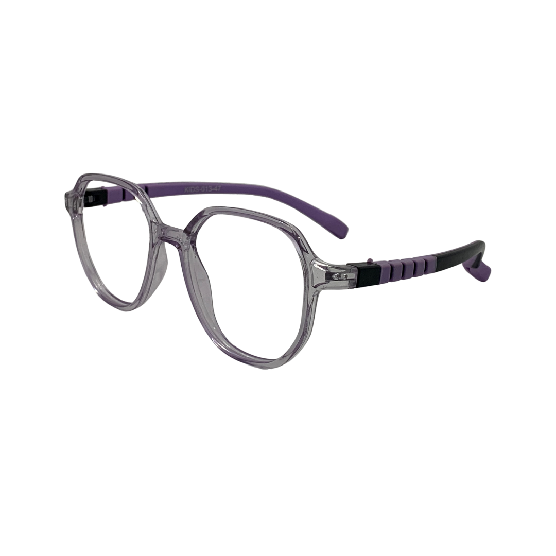 Essentials "Pixel" Geometric Transparent Purple Kids Flexible Eyeglasses TR 13