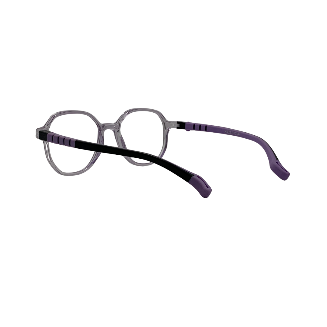 Essentials "Pixel" Geometric Transparent Purple Kids Flexible Eyeglasses TR 13