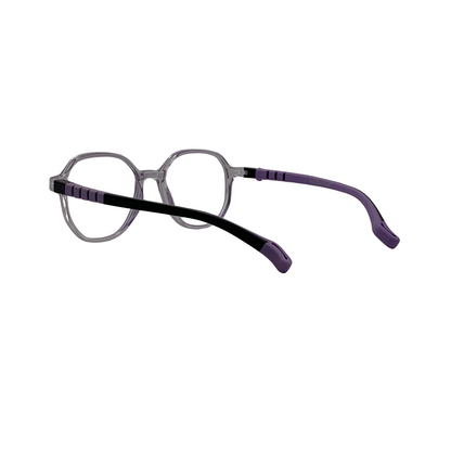 Essentials "Pixel" Geometric Transparent Purple Kids Flexible Eyeglasses TR 13