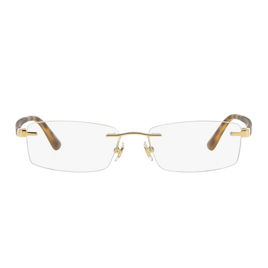 Ray-Ban Golden Havana Rimless Eyeglasses for Men RX6326I 2500/52