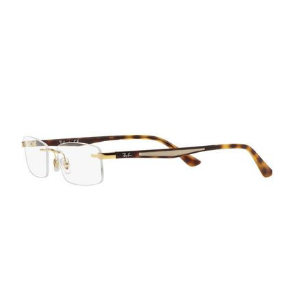 Ray-Ban Golden Havana Rimless Eyeglasses for Men RX6326I 2500/52