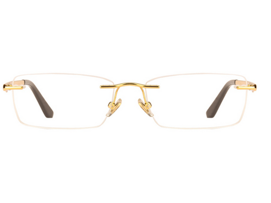 Rayban Golden Rectangle Rimless Eyeglasses RX6303I2500