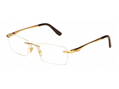Rayban Golden Rectangle Rimless Eyeglasses RX6303I2500