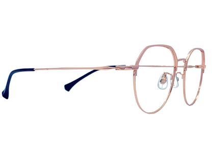 Lensnut Latemon Rose Gold Round Full Rim Eyeglasses LNL9012COL7