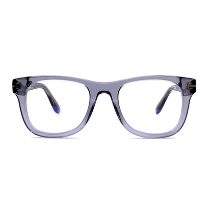 Tom Ford Shiny Transparent Blue Block Eyeglasses for Men TF5820 B020/50