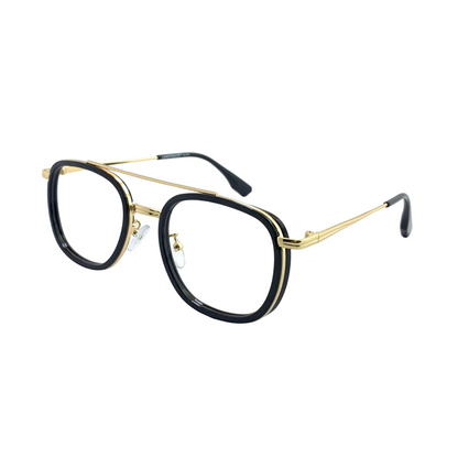 ALFA "Jupiter" Black Gold  Aviator Eyeglasses for Men 23082 C7/52