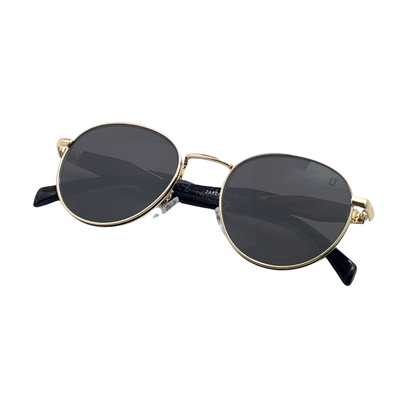 Hip Hop Black Round Unisex Sunglasses 2A824