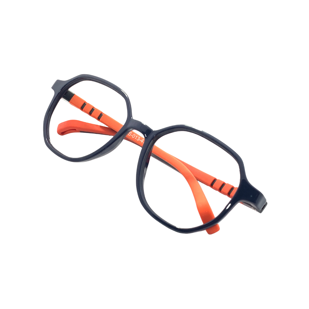 Essentials "Pixel" Geometric Black & Red Kids Flexible Eyeglasses  TR 13