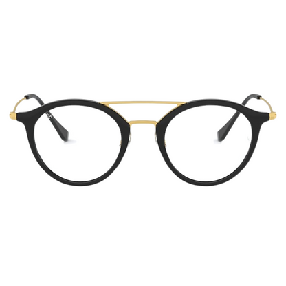 Rayban Black Gold Aviator Eyeglasses for Men RB7097 2000