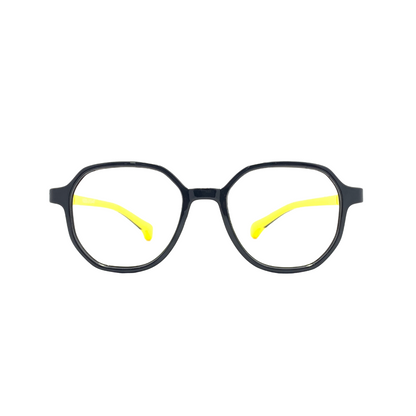 Essentials "Pixel" Geometric Black & Yellow Kids Flexible Eyeglasses TR 13