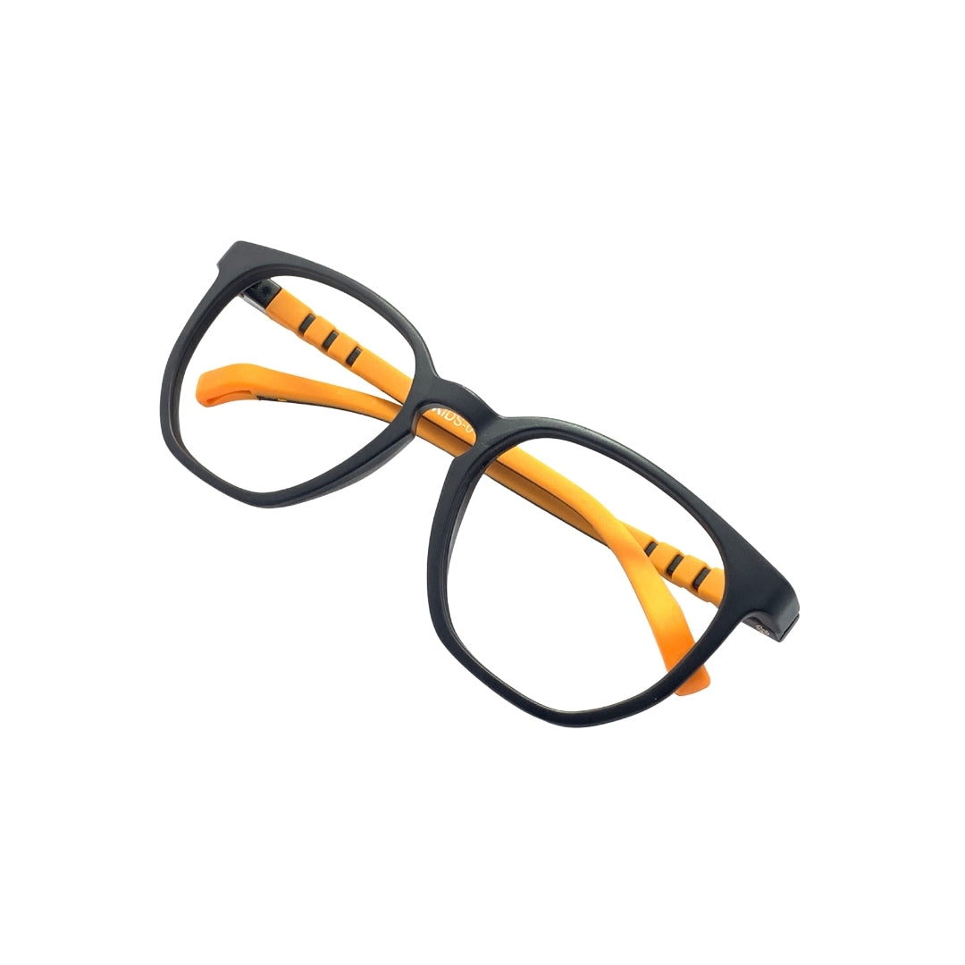 Essentials "Owl" Round Black & Orange Kids Flexible Eyeglasses TR 15