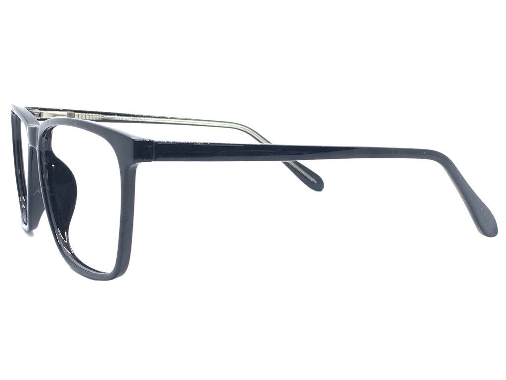 Lensnut Black Rectangle Full Rim Eyeglasses LN8038C1