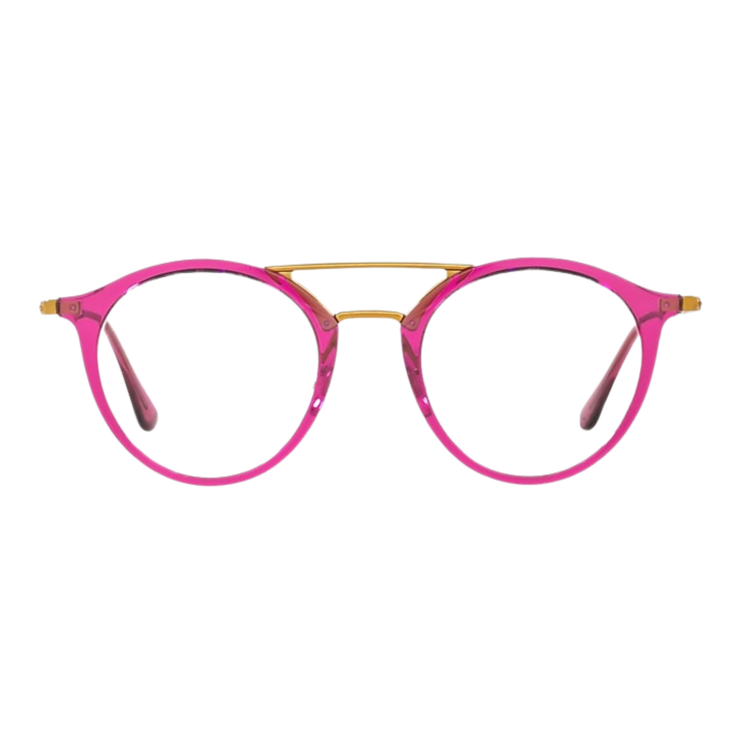 Rayban Pink on Gold Round Aviator Eyeglasses for Men RB70975631